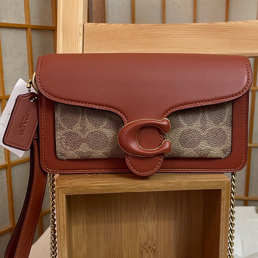 Coach Tabby Crossbody Wristlet Brass/Rust NWT - Picture 4 of 17